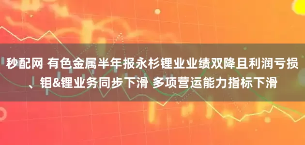 秒配网 有色金属半年报永杉锂业业绩双降且利润亏损、钼&锂业务同步下滑 多项营运能力指标下滑